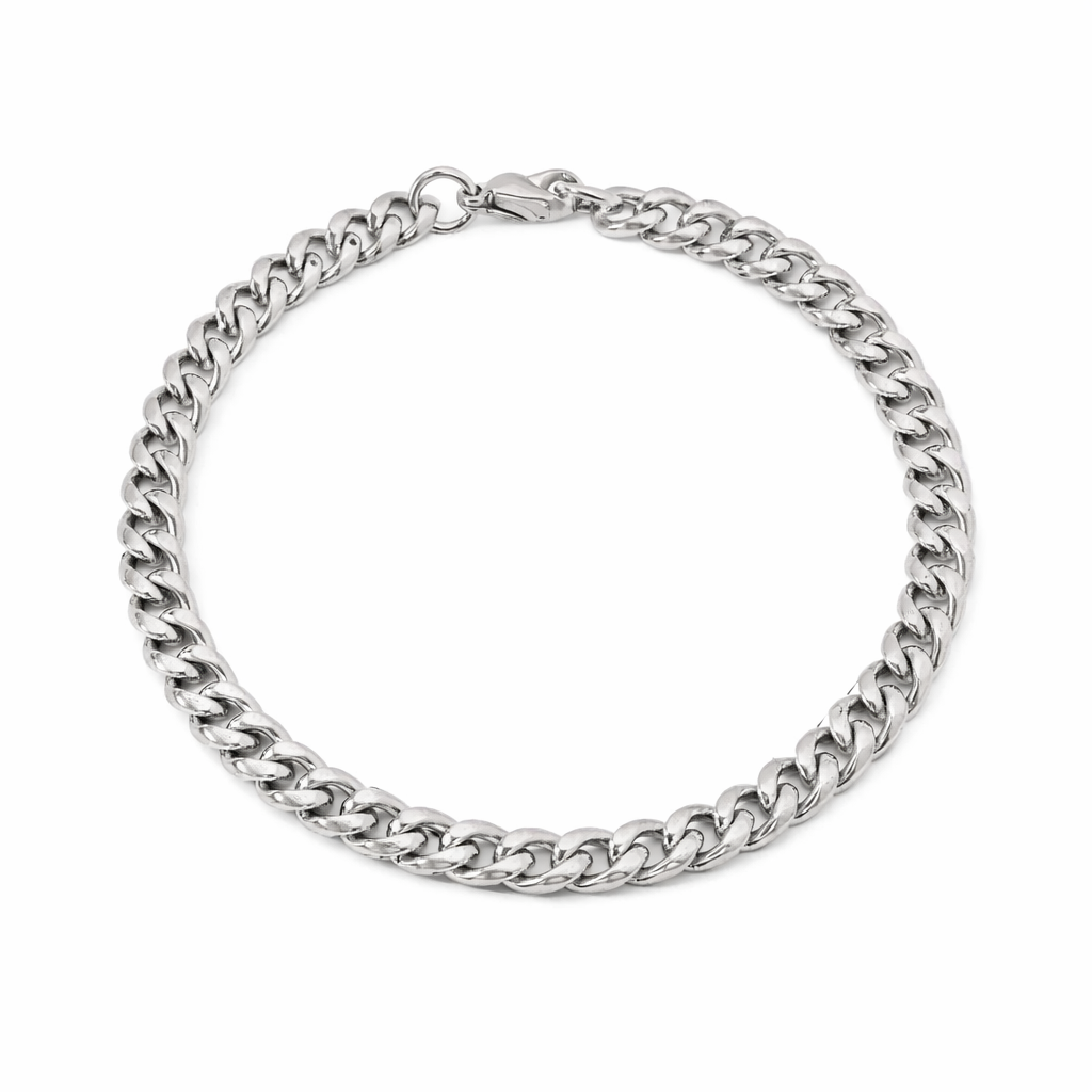 Classic Cuban Silver Chain Bracelet